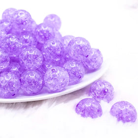 20mm Purple Crackle Bubblegum Beads