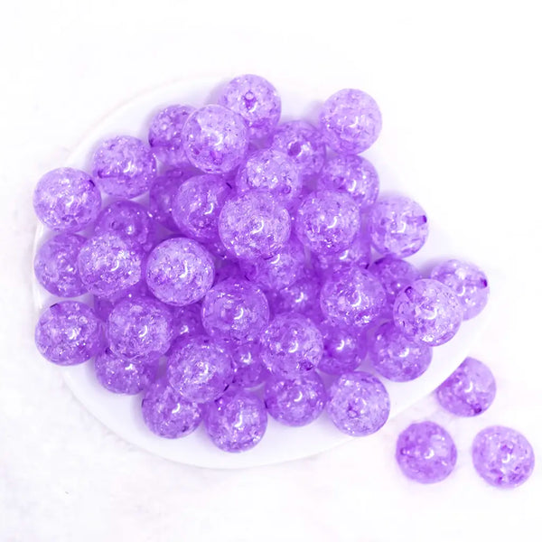top view of a pile of 20mm Purple Crackle Bubblegum Beads