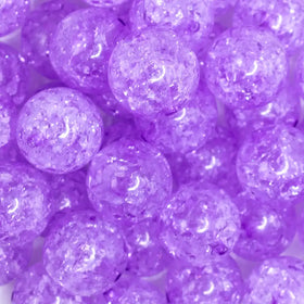 20mm Purple Crackle Bubblegum Beads