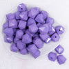 top view of a pile of 20mm Purple Cube Faceted Bubblegum Beads