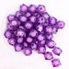 top view of a pile of 20mm Purple Transparent Cube with Middle Bubblegum Beads