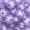 close up view of a pile of 20mm Purple Frosted Pumpkin Shaped Bubblegum Bead