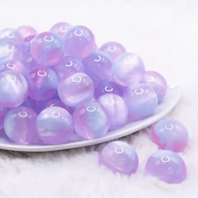 20mm Purple Illusion Glitter Bubblegum Bead