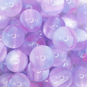 20mm Purple Illusion Glitter Bubblegum Bead