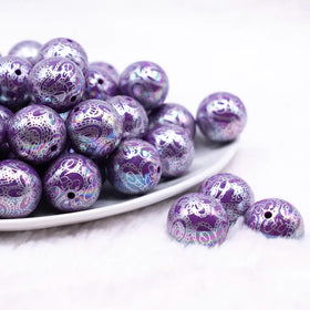 20mm Purple Lace AB Bubblegum Beads
