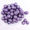 top view of a pile of 20mm Purple Lace AB Bubblegum Beads