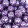 close up view of a pile of 20mm Purple Lace AB Bubblegum Beads
