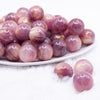 front view of a pile of 20mm Purple Luster Bubblegum Beads