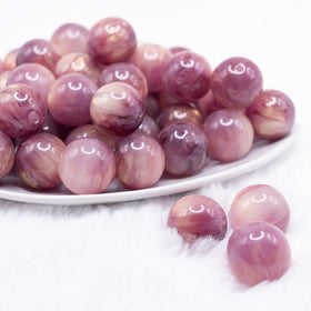20mm Purple Luster Bubblegum Beads