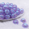 front view of a pile of 20mm Purple Opalescence Bubblegum Bead
