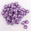 20mm Purple with White Polka Dots Acrylic Bubblegum Beads