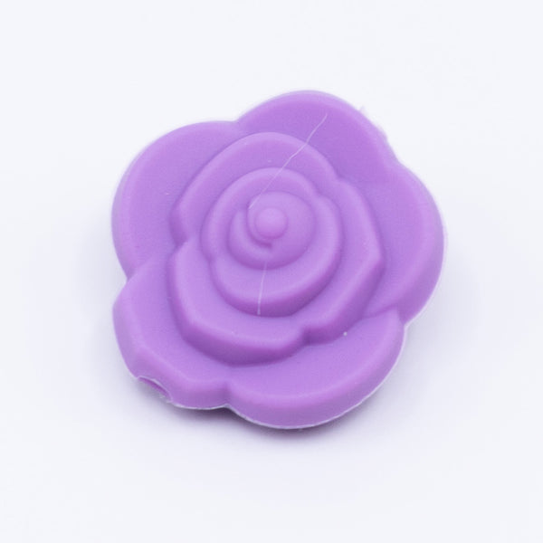 purple 20mm Rose Silicone Focal Beads