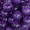 close up view of a pile of 20mm Purple Glitter Tinsel Bubblegum Beads