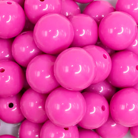 20mm Raspberry Pink Solid Bubblegum Beads