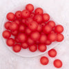 20mm Red Frosted Bubblegum Beads