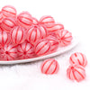 front view of a pile of 20mm Red Frosted Pumpkin Shaped Bubblegum Bead