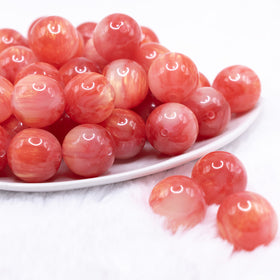 20mm Red Luster Bubblegum Beads