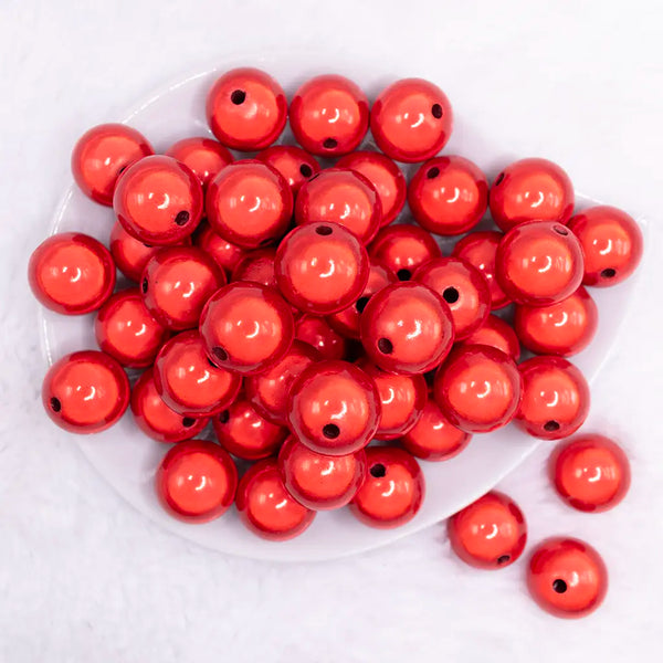 top view of a pile of 20mm Red Miracle Bubblegum Bead