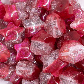 20mm Red Wine Opal Star Shaped Acrylic Beads