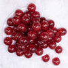 top view of a pile of 20mm Red Glitter Tinsel Bubblegum Beads