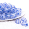 front view of a pile of 20mm Royal Blue Frosted Pumpkin Shaped Bubblegum Bead