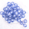 top view of a pile of 20mm Royal Blue Frosted Pumpkin Shaped Bubblegum Bead