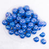 top view of a pile of 20mm Royal Blue Solid AB Bubblegum Beads
