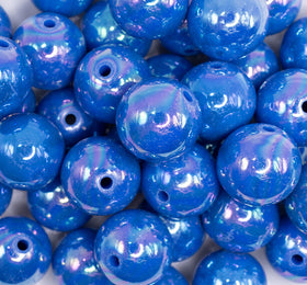 20mm Royal Blue Solid AB Bubblegum Beads