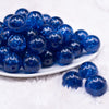 front view of a pile of 20mm Royal Blue Glitter Tinsel Bubblegum Beads
