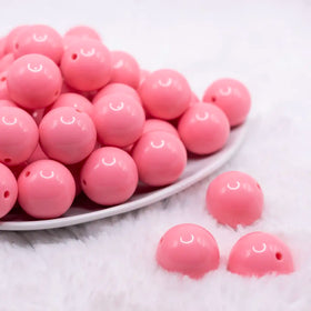 20mm Salmon Pink Solid Bubblegum Beads