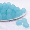 front view of a pile of 20mm Sea Blue Frosted Bubblegum Beads