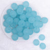 top view of a pile of 20mm Sea Blue Frosted Bubblegum Beads