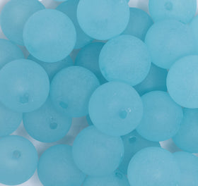 20mm Sea Blue Frosted Bubblegum Beads