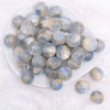 top view of a pile of 20mm Slate Blue Illusion Glitter Bubblegum Bead