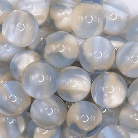 20mm Slate Blue Illusion Glitter Bubblegum Bead