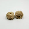 front view of tan 20mm Furry Plush Spacer Beads