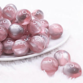 20mm Tea Rose Illusion Glitter Bubblegum Bead