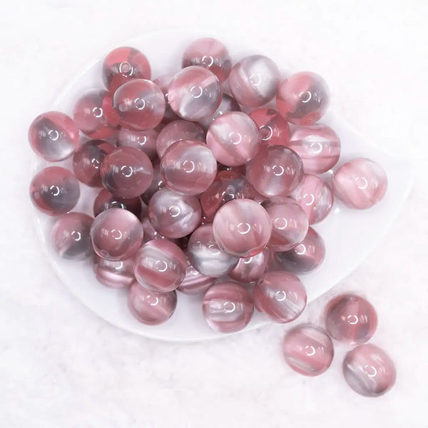 top view of a pile of 20mm Purple Illusion Glitter Bubblegum Bead