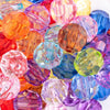 close up view of a pile of 20mm Mixed Transparent Faceted Bubblegum Bead Mix