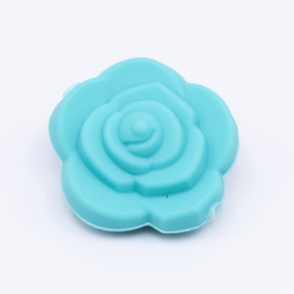 Sky Blue 20mm Rose Silicone Focal Beads