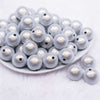 front view of a pile of 20mm White Miracle Bubblegum Bead