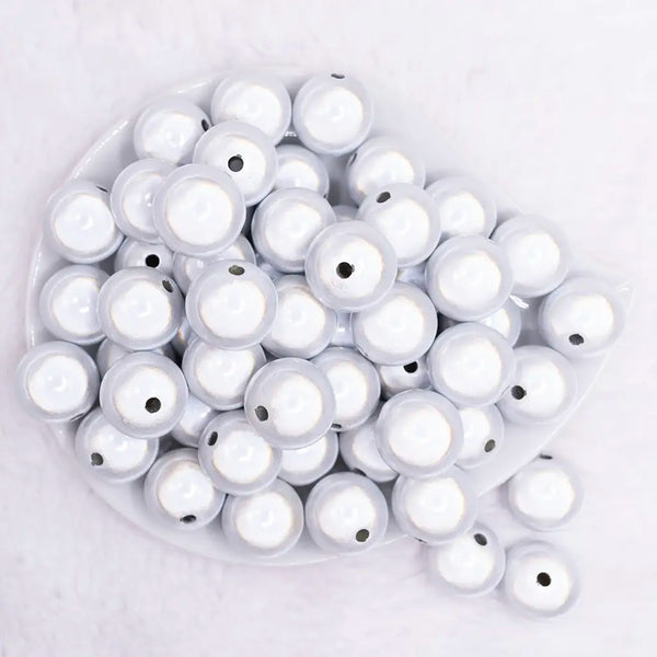 top view of a pile of 20mm White Miracle Bubblegum Bead