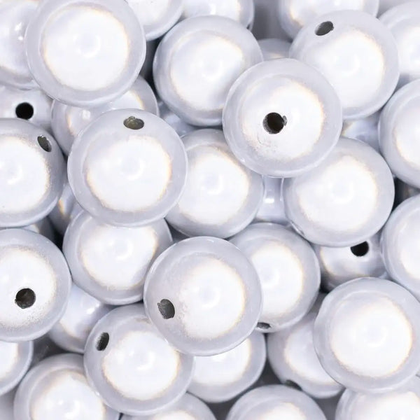 close up view of a pile of 20mm White Miracle Bubblegum Bead