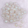 top view of a pile of 20mm White Opalescence Bubblegum Bead