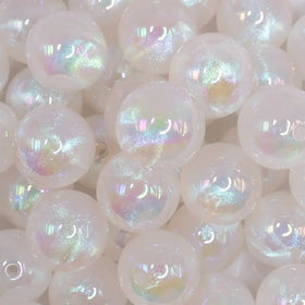 20mm White Opalescence Bubblegum Bead