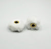 front view of white 20mm Furry Plush Spacer Beads
