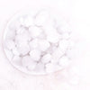 top view of a pile of 20mm White Opal Heart Shaped Acrylic Beads