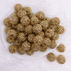 top view of a pile of 20mm Yellow Gold Rhinestone Bubblegum Beads