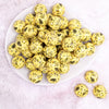 top view of a pile of 20mm Yellow Paisley Acrylic Bubblegum Beads