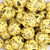 close up view of a pile of 20mm Yellow Paisley Acrylic Bubblegum Beads